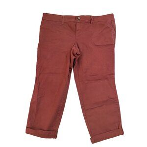 Torrid Womens Size 22 Double Buckle Maroon Pants Feel the Fit Cuffed Hem Straigh